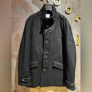 Men's Black Wool Coat size L